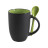 Горнятко BERTINA з ложечкою 380 мл  (чорно-зелений)