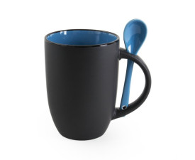 Горнятко BERTINA з ложечкою 380 мл  (чорно-синій)
