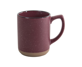 Керамічне горнятко SAHARA з чорним обідком, 320 мл (бордовий)