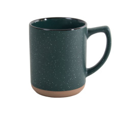 Керамічне горнятко SAHARA з чорним обідком, 320 мл (темно-зелений)