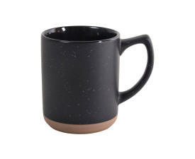 Керамічне горнятко SAHARA з чорним обідком, 320 мл (чорний)