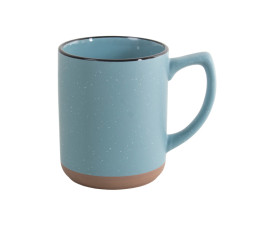 Керамічне горнятко SAHARA з чорним обідком, 320 мл (бирюзовий)