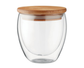 Стакан TIRANA SMALL, 250 мл, скло/бамбук (прозорий) Стакан TIRANA SMALL, 250 мл, скло/бамбук (прозорий)
