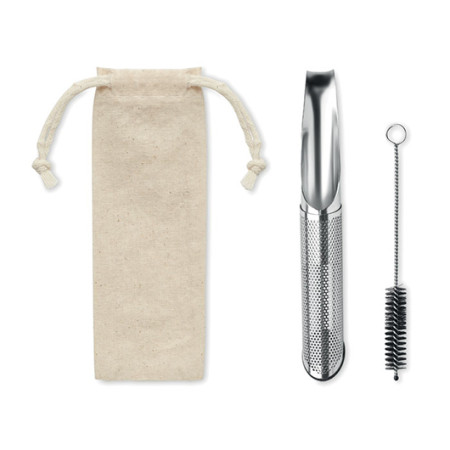 OOLONG, Набір для заварювання чаю, 15x2 см, метал (срібний)