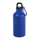 Фляга матова з карабіном STRETTO 400 мл, алюміній (синій)