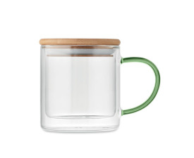 Горнятко FARBI 300 мл, скло, бамбук (зелений)