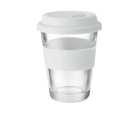 Стакан ASTOGLASS 350 мл, скло, силікон (білий)