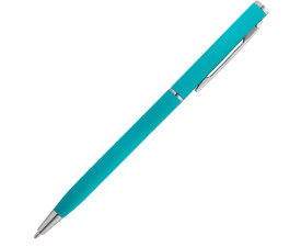 Ручка металева LUNA, дзеркальний лого (бирюзовий)