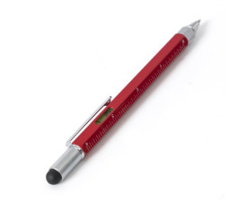 Ручка MULTI-TOOL 5 в 1, метал (червоний)