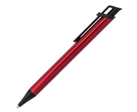 Ручка металева IDA з чорним кліпом (червоний)