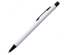 Ручка металева ARIA з soft touch, дзеркальний лого (білий)