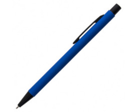 Ручка металева ARIA з soft touch, дзеркальний лого (синій)