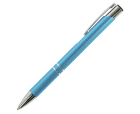 Ручка металева DUNA з насічками (блакитний)