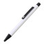Ручка кулькова металева IDZI з софт-тач покриттям та чорними елементами під нанесення дзеркального лого (білий)