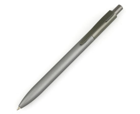 LORA, Ручка металева з soft touch, 144 мм, дзеркальний лого (світло-сірий)