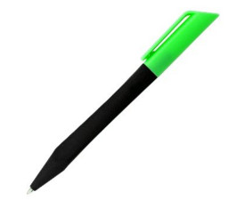 Ручка чорна TRESA з кольоровим кліпом (чорно-зелений) Ручка чорна TRESA з кольоровим кліпом (чорно-зелений)