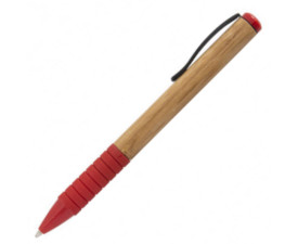 BAMBOO, Ручка з бамбуковим корпусом та пластиковими елементами, 135 мм (червоний) BAMBOO, Ручка з бамбуковим корпусом та пластиковими елементами, 135 мм (червоний)