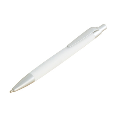 Ручка кулькова GRETA пластикова софт-тач покриттям та сірими елементами (темно-синій)