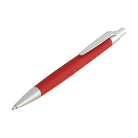 Ручка кулькова GRETA пластикова софт-тач покриттям та сірими елементами (темно-синій)