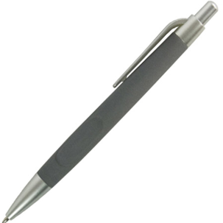 Ручка кулькова GRETA пластикова софт-тач покриттям та сірими елементами  (сірий)