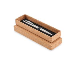 GRAZ, Кулькова ручка з переробленої нержавіючої сталі у футлярі з корка (синій)