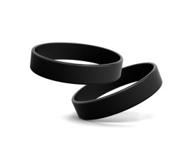 Промо браслет FORUM 202x12x1,2 мм, силікон (чорний)