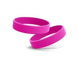 Промо браслет FORUM 202x12x1,2 мм, силікон (рожевий)