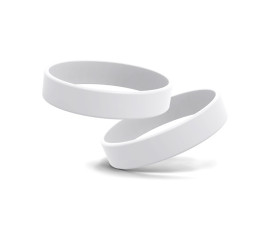 Промо браслет FORUM 202x12x1,2 мм, силікон (білий)