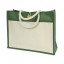 Сумка HANNA, джут/канвас, 45x35x15 см (натуральний/зелений)
