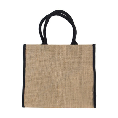 Сумка IVONA, джут 350 г(м2), 40х15х35 см (натуральний/чорний)