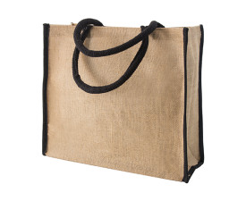 Сумка IVONA, джут 350 г(м2), 40х15х35 см (натуральний/чорний)