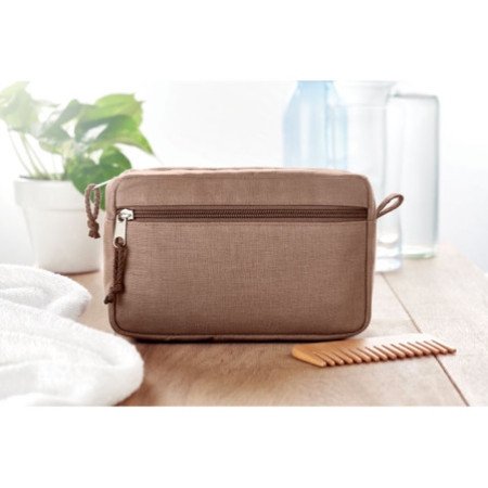 Косметичка NAIMA COSMETIC, 21x8х13 cм, конопля (коричневий)
