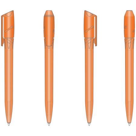 Ручка пластикова 'Twister Frozen' (Ritter Pen) поворотна (Помаранчевий)
