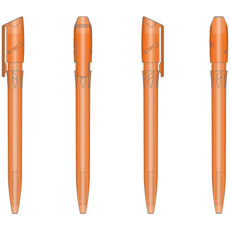 Ручка пластикова 'Twister Frozen' (Ritter Pen) поворотна (Помаранчевий)