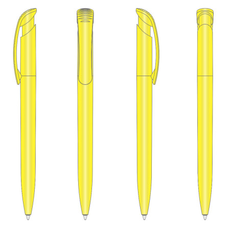 Ручка пластикова 'Clear' (Ritter Pen) (Жовтий) Ручка пластикова 'Clear' (Ritter Pen) (Жовтий)