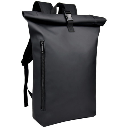 Рюкзак ролтоп 'Kaleb' шкірзам (Чорний)