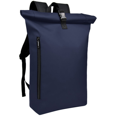 Рюкзак ролтоп 'Kaleb' шкірзам (Синій)