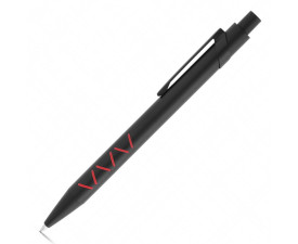 Ручка алюмінієва 'Mikado' чорне чорнило (Червоний)