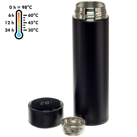 Термос 'Tempa' ТМ "Sun Line" з LED дисплеєм 450 мл (Чорний)