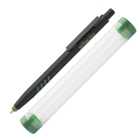 Ручка-стилус алюмінієва 'Crovy' з можливістю кольорового гравіювання в тубусі (Зелений)