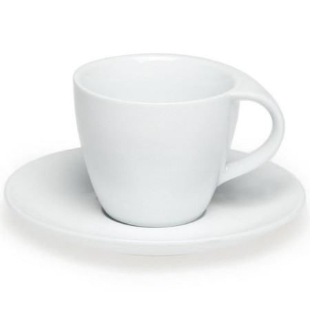 Чашка керамічна 'Сімона' 200 мл з блюдцем повністю глянцева (Білий)