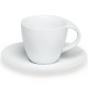 Чашка керамічна 'Сімона' 200 мл з блюдцем повністю глянцева (Білий)