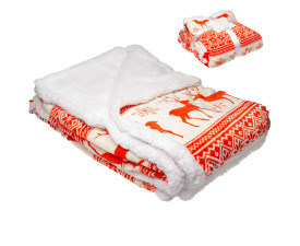 Плед двосторонній шерповий 'Cozy Winter' ТМ "Sun Line" 420 г/м&sup2; (Червоний)