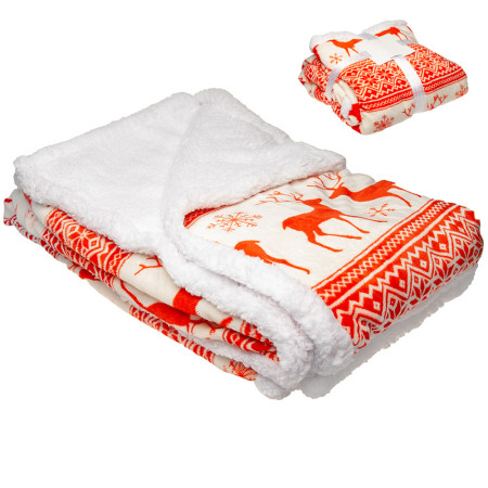 Плед двосторонній шерповий 'Cozy Winter' ТМ "Sun Line" 420 г/м&sup2; (Червоний)