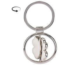 Брелок 'Конюшина' металевий поворотний (Срібний)