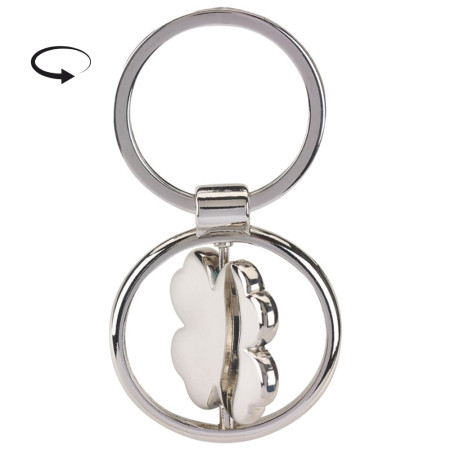 Брелок 'Конюшина' металевий поворотний (Срібний)