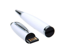 Ручка-стилус 'МеморіПен' 128 Гб металева поворотна (Білий)