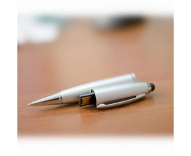 Ручка-стилус 'МеморіПен' 128 Гб металева поворотна (Срібний) Ручка-стилус 'МеморіПен' 128 Гб металева поворотна (Срібний)