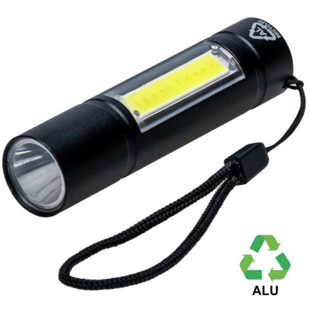 Ліхтарик 'Sami' COB-LED з переробленого алюмінію (Чорний) Ліхтарик 'Sami' COB-LED з переробленого алюмінію (Чорний)