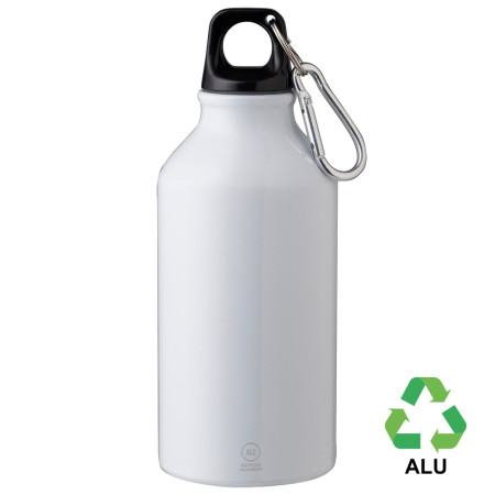 Пляшка з переробленого алюмінію 'Erich' 400 мл (Білий) Пляшка з переробленого алюмінію 'Erich' 400 мл (Білий)